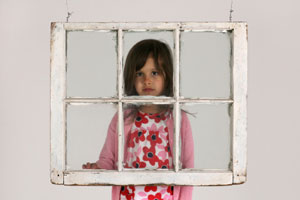 Girl in Window Frame